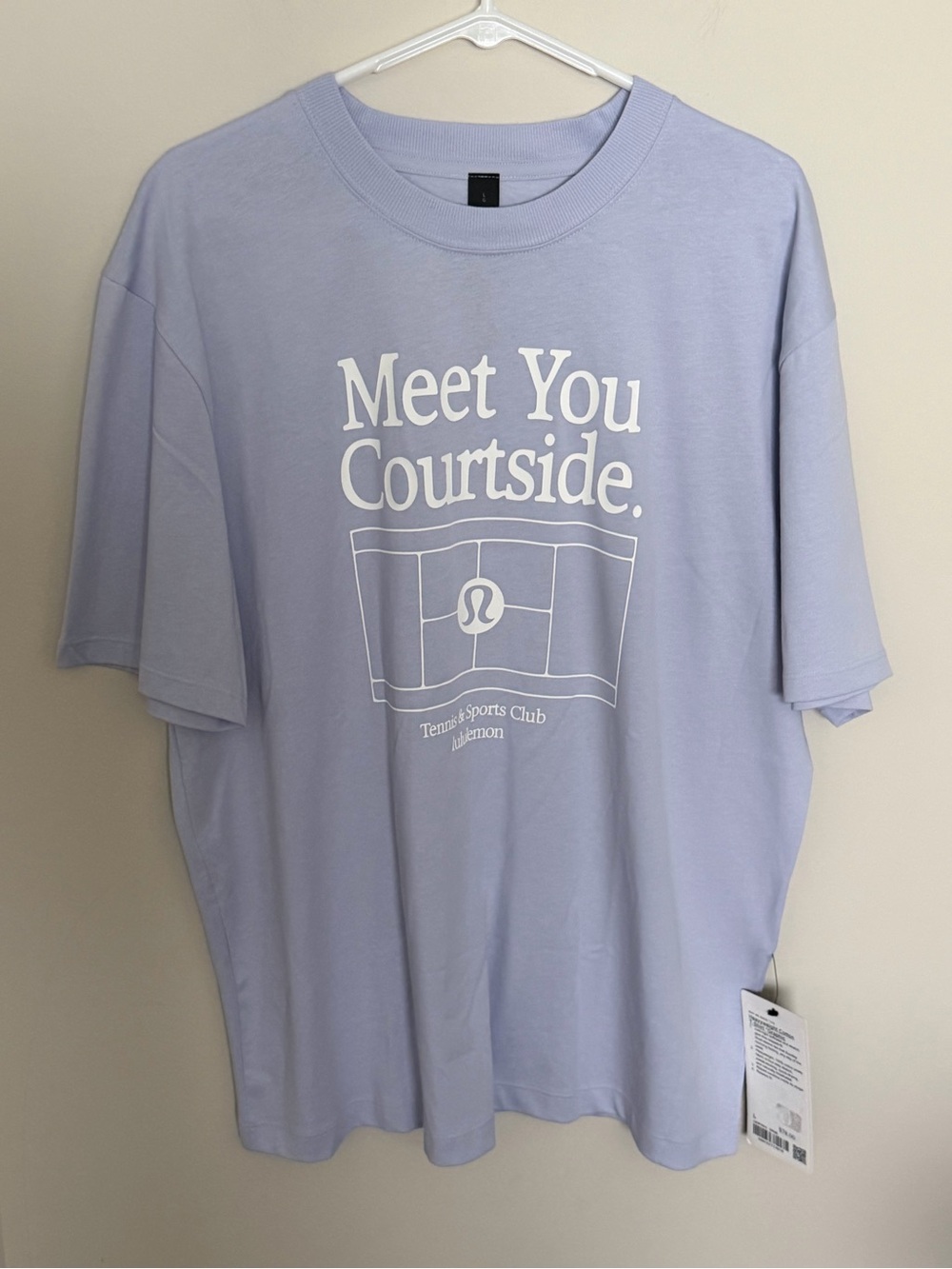 NWT Lululemon Heavyweight Cotton Tee Meet You Courtside Serene Blue size Large